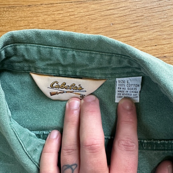 Vintage Cabela's Sage Green Casual Shirt - Picture 2 of 3